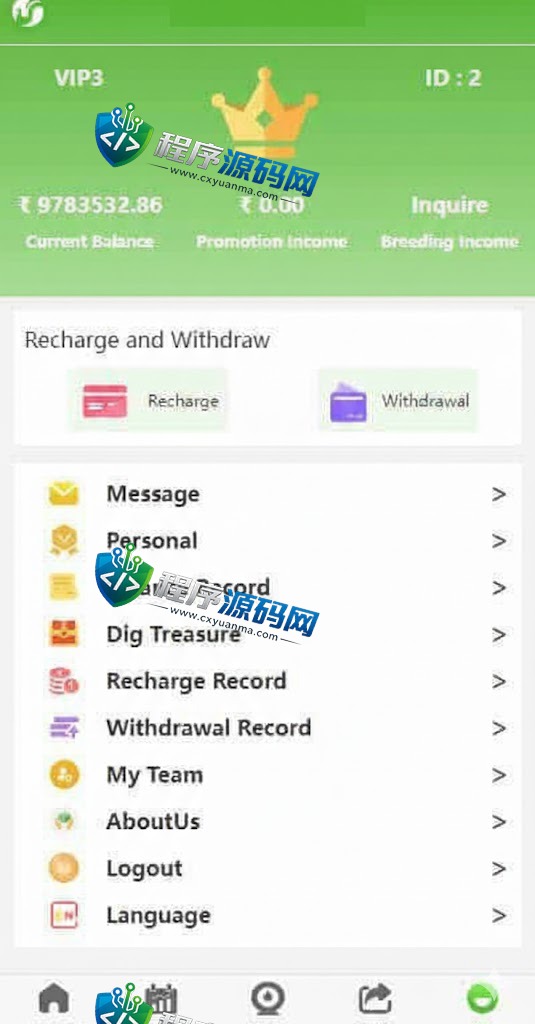 AgriDevelop海外版理财系统/投资理财源码/注册奖励每日任务/前端uinapp