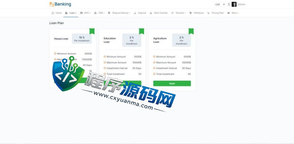 多语言海外Banking银行贷款源码/贷款投资系统