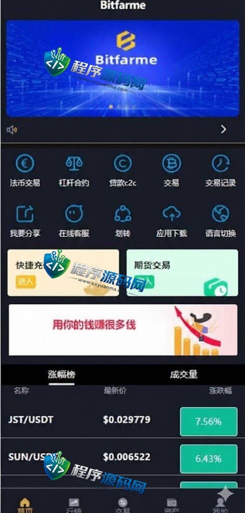 多语言CoinW区块链交易所/币币杠杆合约交易/质押挖矿/otc借贷