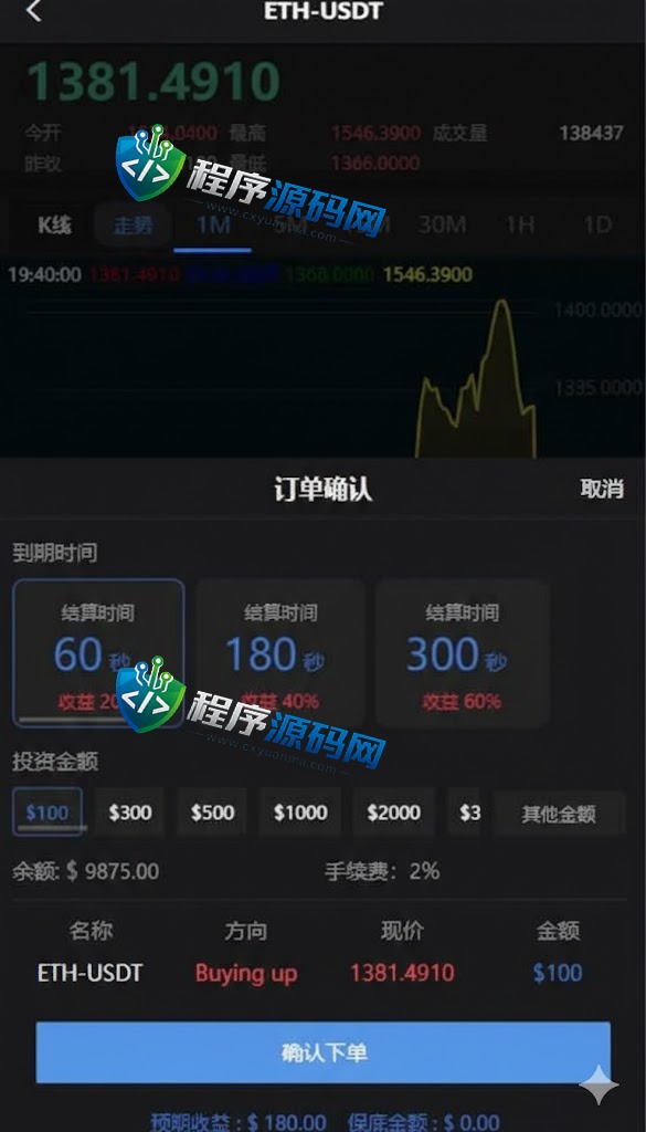 新版多语言convex finance微交易系统/虚拟币交易/秒合约微盘/时间盘源码