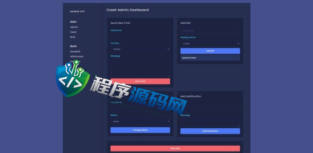 Crash海外爆点游戏源码/竞猜下注游戏/带聊天室/机器人/BTC充值