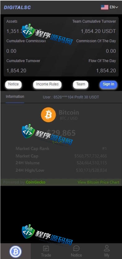 DIGITALSC游戏竞猜源码/虚拟币大小单双竞猜下注系统/USDT充值