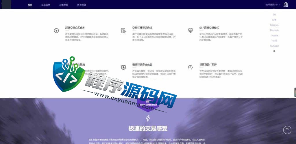 外汇MT5破解版CRM交易所源码/八国语言/可风控涨跌/团队推广/带落地官网页