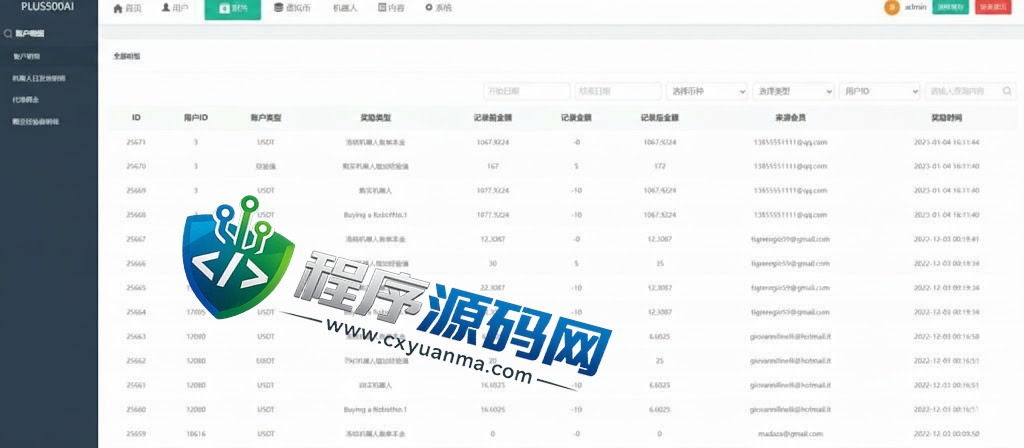 Plus500AI量化机器人源码/虚拟币投资理财系统/PC落地页/前端vue