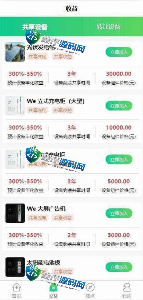 特斯拉光电共享投资理财源码/特斯拉理财源码/共享充电宝源码/共享发电站源码