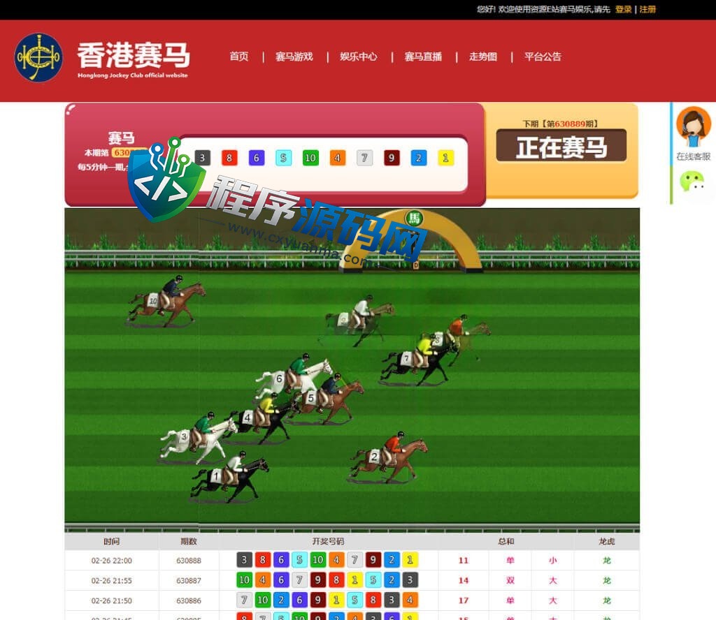 香港赛马竞猜系统源码/含开奖动画效果