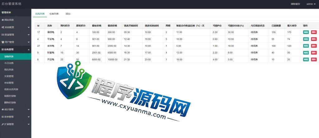 开源版区块链养成系统/宠物投资/区块链神龟联盟系统
