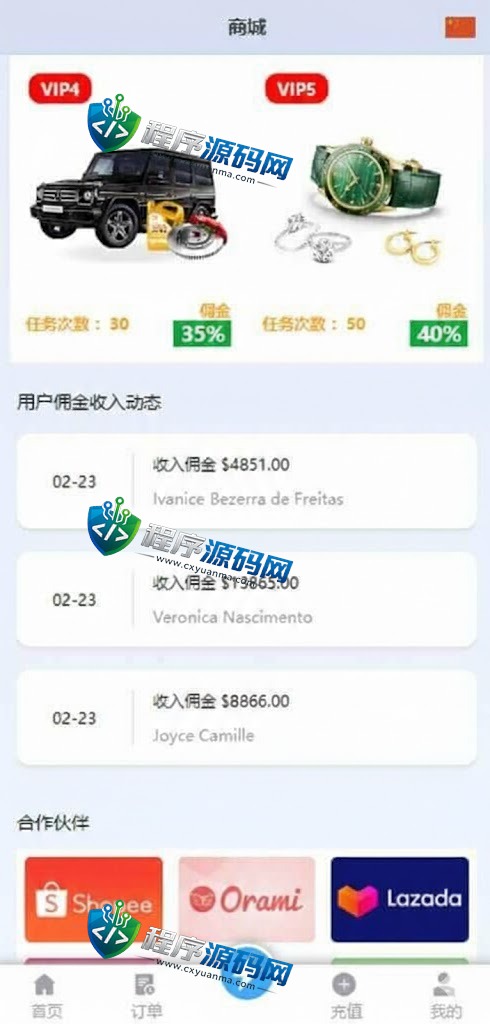 双UI多语言海外Flipkart抢单刷单源码/分组派单/订单自动匹配系统