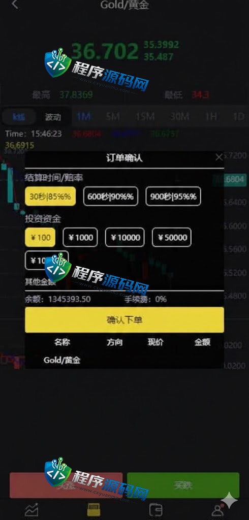周大生微交易源码/贵金属交易平台/uinapp定制版微盘系统