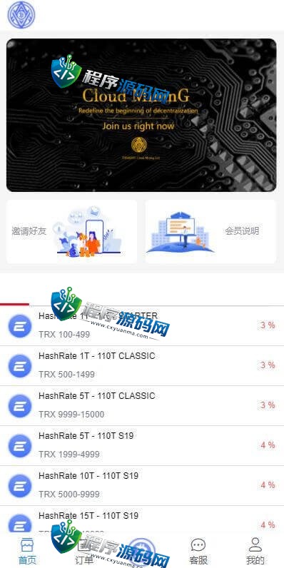 Wattum虚拟币矿机源码/TRX区块链矿机交易系统/4国语言/usdt充值